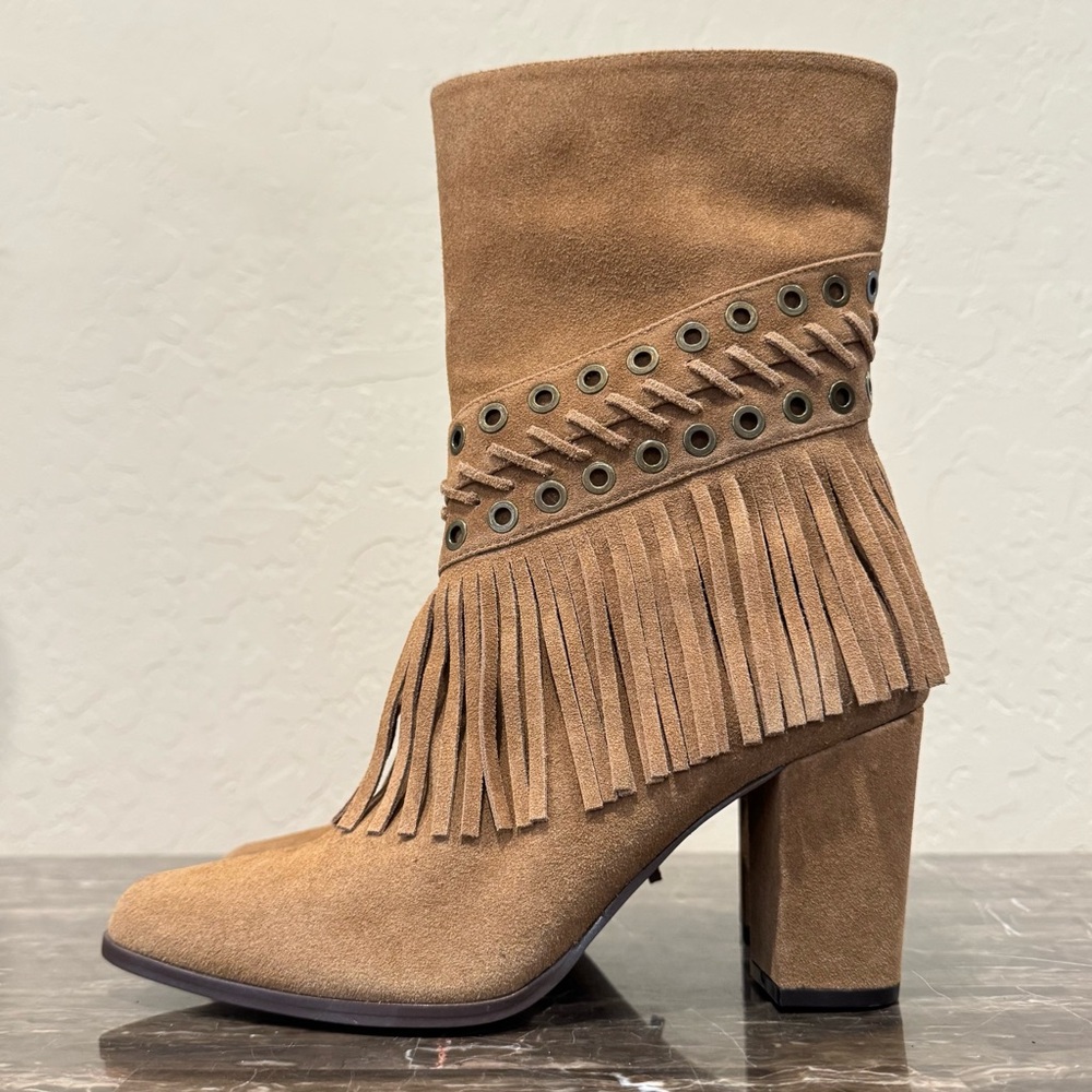NEW Joe’s Hanover Suede Fringe Western Boots